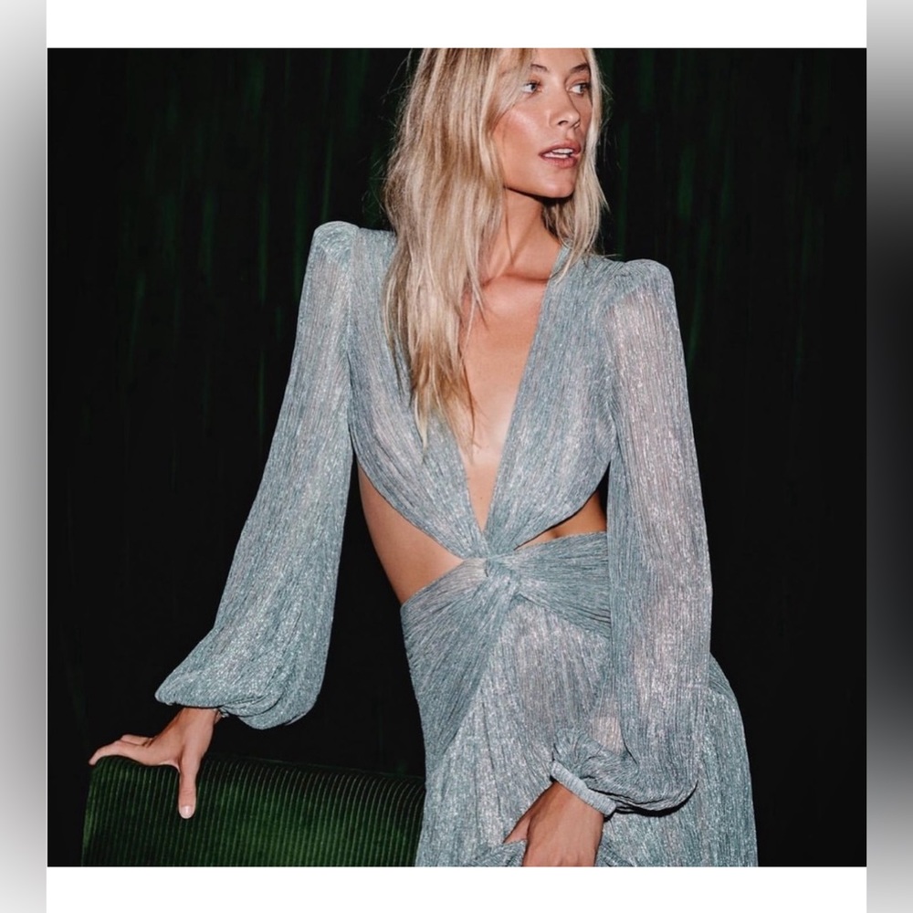 PatBo Metallic Cut Out Maxi Dress Women Size 6 wore once in brand new condition